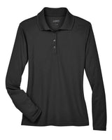 Core 365 78192 Ladies' Pinnacle Performance Long-Sleeve Piqu Polo #color_BLACK