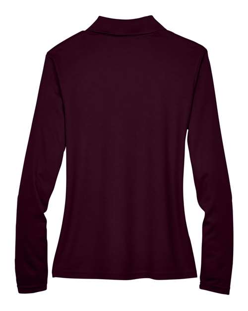 Core 365 78192 Ladies' Pinnacle Performance Long-Sleeve Piqu Polo #color_BURGUNDY