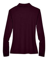 Core 365 78192 Ladies' Pinnacle Performance Long-Sleeve Piqu Polo #color_BURGUNDY