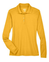 Core 365 78192 Ladies' Pinnacle Performance Long-Sleeve Piqu Polo #color_CAMPUS GOLD