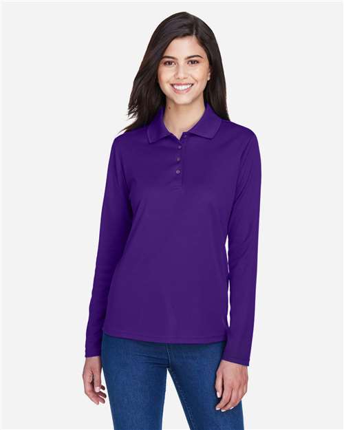 Core 365 78192 Ladies' Pinnacle Performance Long-Sleeve Piqu Polo #color_CAMPUS PURPLE