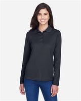 Core 365 78192 Ladies' Pinnacle Performance Long-Sleeve Piqu Polo #color_CARBON