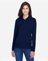 Core 365 78192 Ladies' Pinnacle Performance Long-Sleeve Piqu Polo #color_CLASSIC NAVY