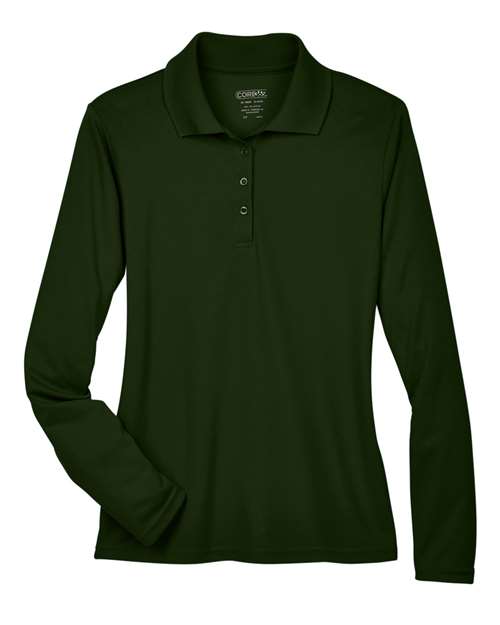 Core 365 78192 Ladies' Pinnacle Performance Long-Sleeve Piqu Polo #color_FOREST