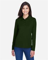 Core 365 78192 Ladies' Pinnacle Performance Long-Sleeve Piqu Polo #color_FOREST