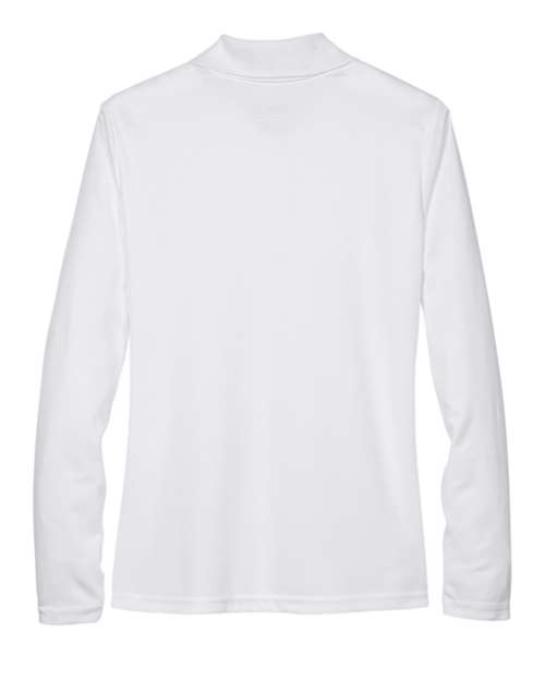 Core 365 78192 Ladies' Pinnacle Performance Long-Sleeve Piqu Polo #color_WHITE