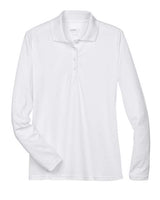 Core 365 78192 Ladies' Pinnacle Performance Long-Sleeve Piqu Polo #color_WHITE