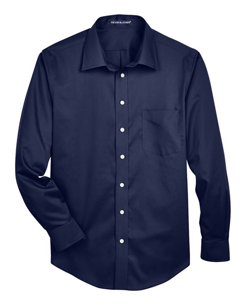 Devon & Jones DG530 Men's Crown WovenCollection Solid Stretch Twill #color_NAVY