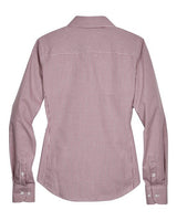 Devon & Jones D640W Ladies' Crown Woven Collection Gingham Check #color_BURGUNDY