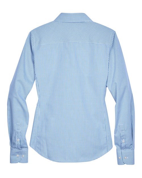 Devon & Jones D640W Ladies' Crown Woven Collection Gingham Check #color_FRENCH BLUE