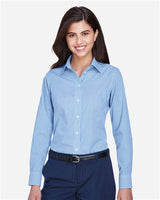 Devon & Jones D640W Ladies' Crown Woven Collection Gingham Check #color_FRENCH BLUE