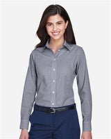 Devon & Jones D640W Ladies' Crown Woven Collection Gingham Check #color_NAVY