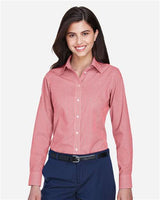 Devon & Jones D640W Ladies' Crown Woven Collection Gingham Check #color_RED