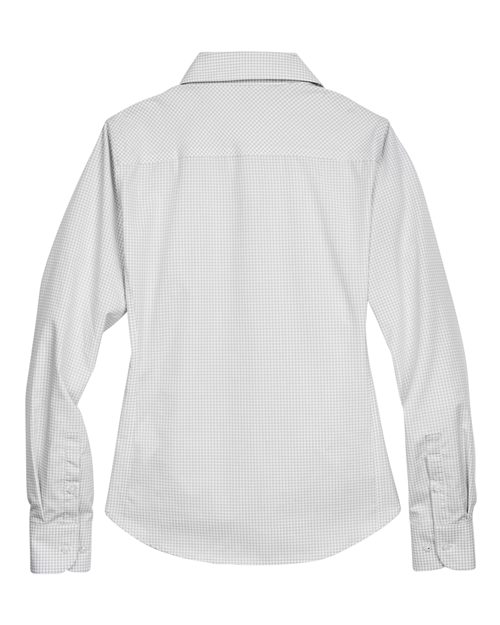 Devon & Jones D640W Ladies' Crown Woven Collection Gingham Check #color_SILVER