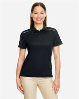 Core 365 78181R Ladies' Radiant Performance Piqu Polo with Reflective Piping #color_BLACK