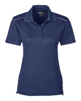 Core 365 78181R Ladies' Radiant Performance Piqu Polo with Reflective Piping #color_CLASSIC NAVY
