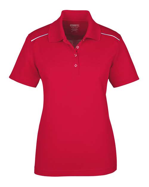 Core 365 78181R Ladies' Radiant Performance Piqu Polo with Reflective Piping #color_CLASSIC RED