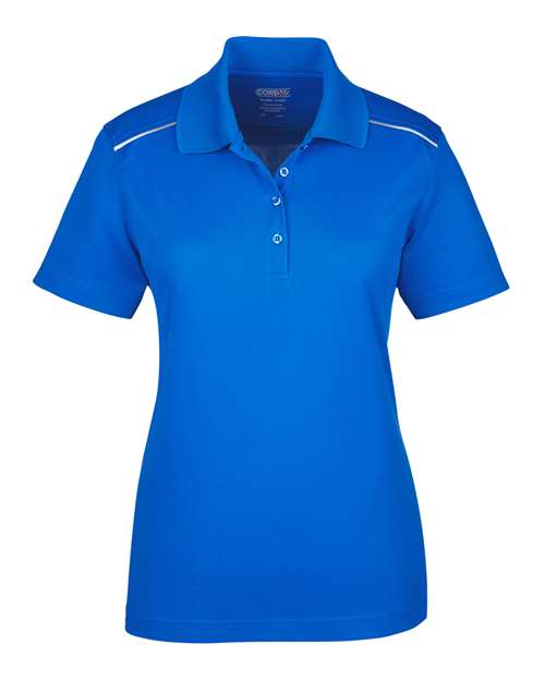 Core 365 78181R Ladies' Radiant Performance Piqu Polo with Reflective Piping #color_TRUE ROYAL