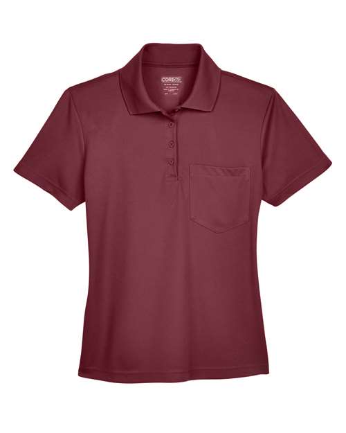 Core 365 78181P Ladies' Origin Performance Piqu Polo with Pocket #color_BURGUNDY