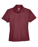 Core 365 78181P Ladies' Origin Performance Piqu Polo with Pocket #color_BURGUNDY