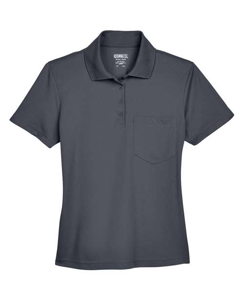 Core 365 78181P Ladies' Origin Performance Piqu Polo with Pocket #color_CARBON
