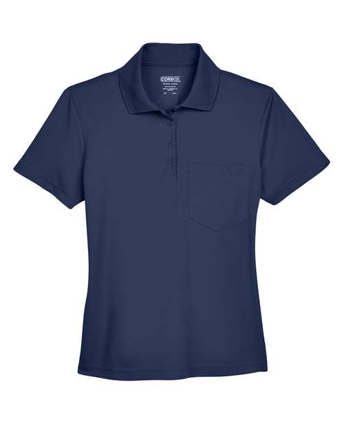 Core 365 78181P Ladies' Origin Performance Piqu Polo with Pocket #color_CLASSIC NAVY