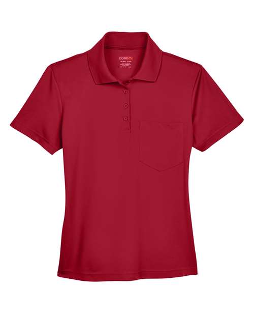 Core 365 78181P Ladies' Origin Performance Piqu Polo with Pocket #color_CLASSIC RED