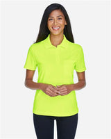 Core 365 78181P Ladies' Origin Performance Piqu Polo with Pocket #color_SAFETY YELLOW