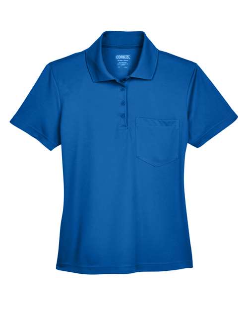 Core 365 78181P Ladies' Origin Performance Piqu Polo with Pocket #color_TRUE ROYAL
