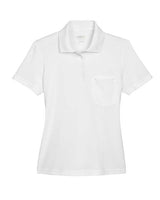 Core 365 78181P Ladies' Origin Performance Piqu Polo with Pocket #color_WHITE