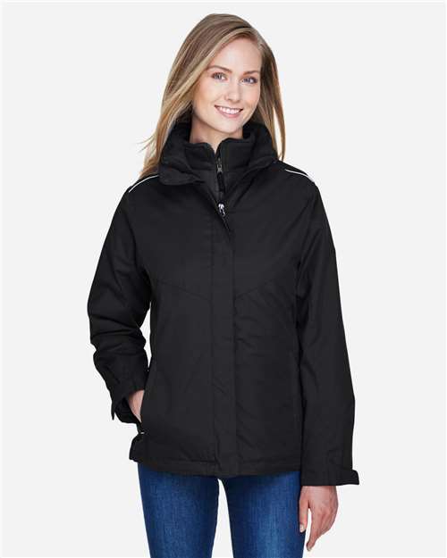 Core 365 78205 Ladies' Region 3-in-1 Jacket with Fleece Liner #color_BLACK