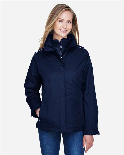Core 365 78205 Ladies' Region 3-in-1 Jacket with Fleece Liner #color_CLASSIC NAVY