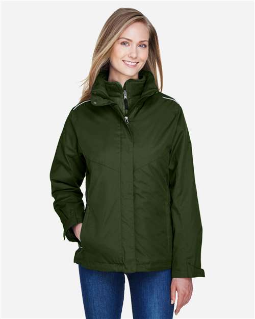 Core 365 78205 Ladies' Region 3-in-1 Jacket with Fleece Liner #color_FOREST