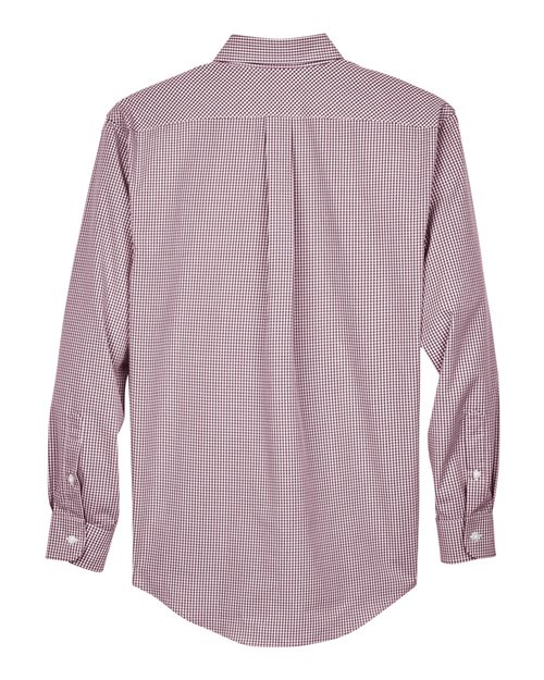 Devon & Jones D640 Men's Crown Woven Collection Gingham Check #color_BURGUNDY