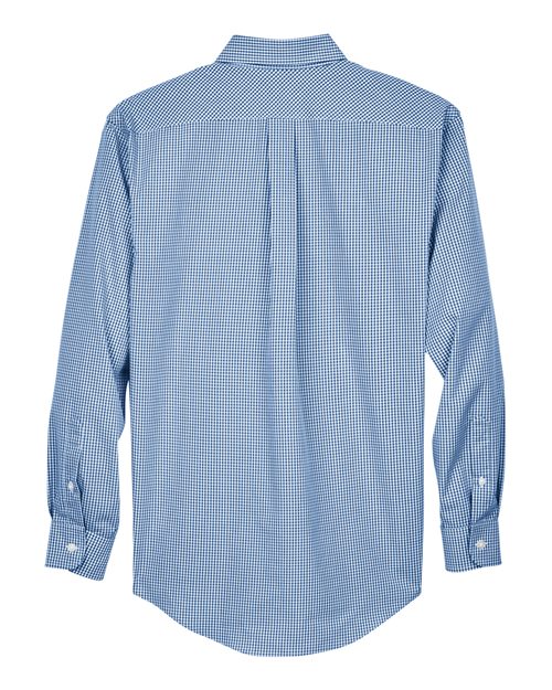 Devon & Jones D640 Men's Crown Woven Collection Gingham Check #color_FRENCH BLUE