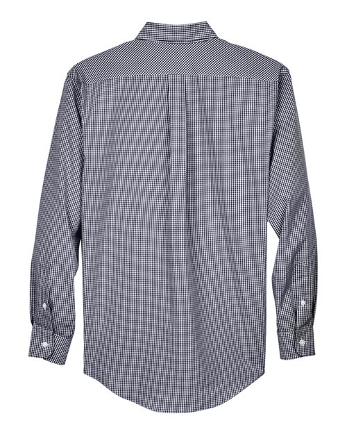 Devon & Jones D640 Men's Crown Woven Collection Gingham Check #color_NAVY