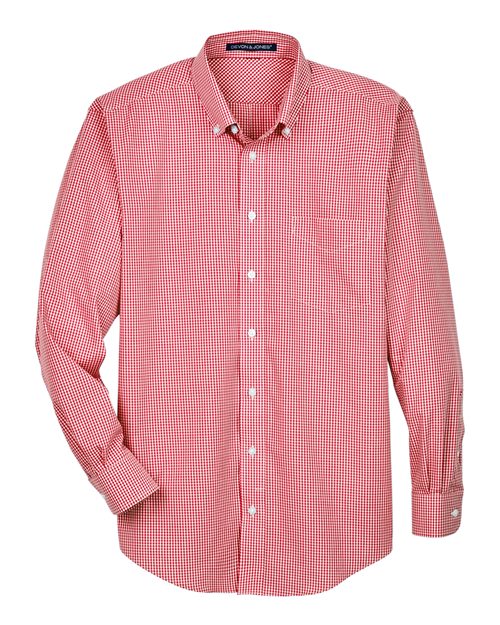 Devon & Jones D640 Men's Crown Woven Collection Gingham Check #color_RED