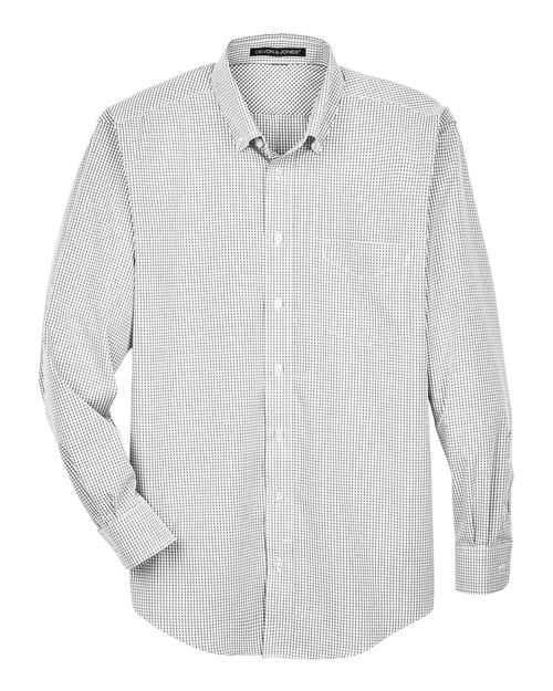 Devon & Jones D640 Men's Crown Woven Collection Gingham Check #color_SILVER