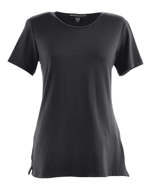 Devon & Jones DP182W Ladies' Perfect Fit Shell T-Shirt #color_BLACK