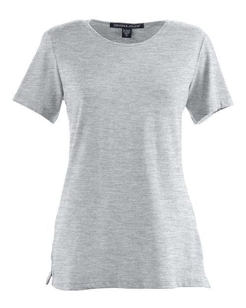 Devon & Jones DP182W Ladies' Perfect Fit Shell T-Shirt #color_GREY HEATHER