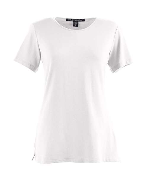 Devon & Jones DP182W Ladies' Perfect Fit Shell T-Shirt #color_WHITE