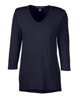 Devon & Jones DP184W Ladies' Perfect Fit Bracelet-Length V-Neck Top #color_BLACK