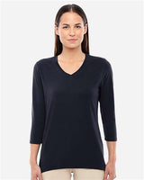 Devon & Jones DP184W Ladies' Perfect Fit Bracelet-Length V-Neck Top #color_BLACK