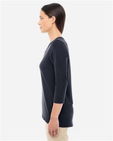 Devon & Jones DP184W Ladies' Perfect Fit Bracelet-Length V-Neck Top #color_BLACK