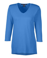 Devon & Jones DP184W Ladies' Perfect Fit Bracelet-Length V-Neck Top #color_FRENCH BLUE