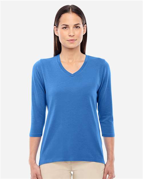 Devon & Jones DP184W Ladies' Perfect Fit Bracelet-Length V-Neck Top #color_FRENCH BLUE