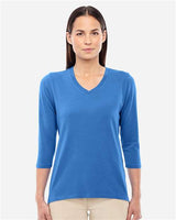 Devon & Jones DP184W Ladies' Perfect Fit Bracelet-Length V-Neck Top #color_FRENCH BLUE