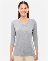 Devon & Jones DP184W Ladies' Perfect Fit Bracelet-Length V-Neck Top #color_GREY HEATHER