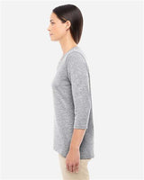 Devon & Jones DP184W Ladies' Perfect Fit Bracelet-Length V-Neck Top #color_GREY HEATHER