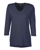 Devon & Jones DP184W Ladies' Perfect Fit Bracelet-Length V-Neck Top #color_NAVY
